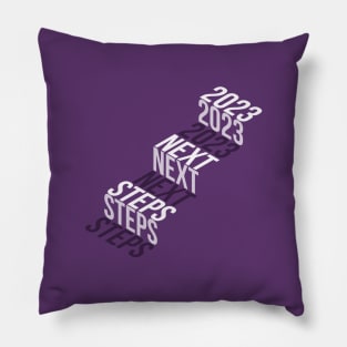 New Year 2023 next steps stairs Isometric stairs text effect Pillow