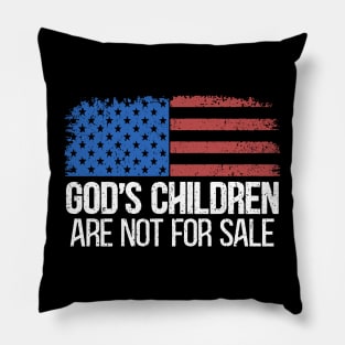 God's Children are not for sale USA flag Pillow