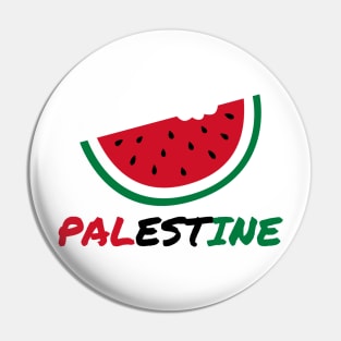 Palestine Watermelon - Hand Write Palestine Flag Color Pin