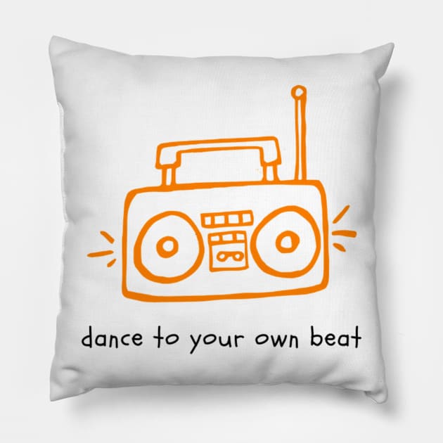 Dance to Your Own Beat Beat Box Pillow by NoColorDesigns