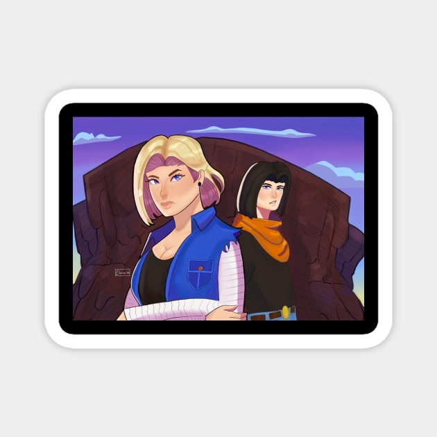 Android 17 and Android 18 Magnet by ElizabethElaine