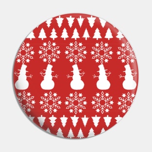 Christmas patterns with snow man and tree Pin