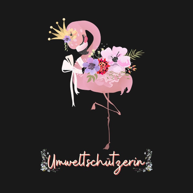 Flamingo Umwelt Schutz Prinzessin Blumen Süß by Maggini Art