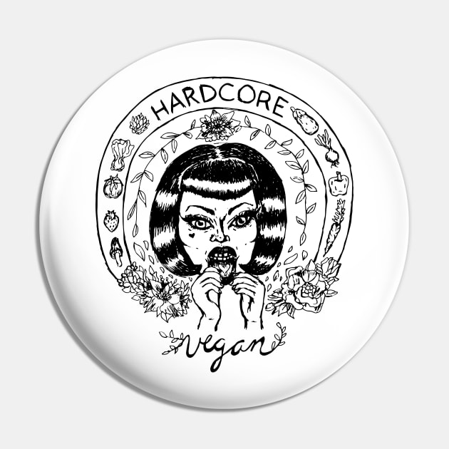 Hardcore Vegan Pin by LunaElizabeth