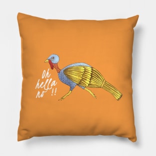 Funny Runaway Golden Turkey Pillow