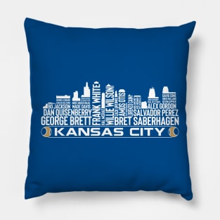 Kansas City Baseball Team All Time Legends, Kansas City Skyline Pillow