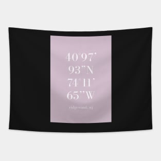 Ridgewood New Jersey Longitude and Latitude Pink Tapestry