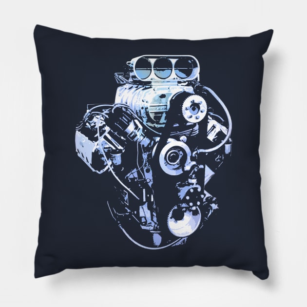 Blue Big Block Pillow by robotface