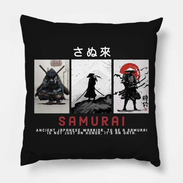 manga Samurai Pillow by Kanjiworldwide
