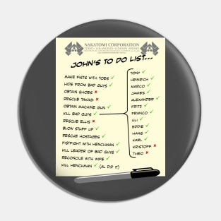 John Mclane's To Do List Pin