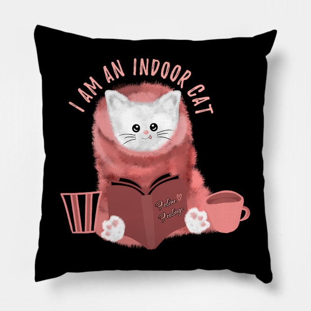 I  am an indoor cat - Introvert cat - Indoorsy Pillow by Saishaadesigns