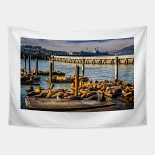 Sea Lions Sunning At Pier 39 Tapestry