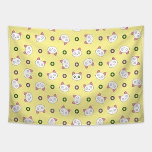 Glamour Cat Yellow Tapestry