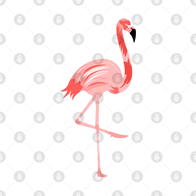 Pink Beautiful Flamingo Bird Illustration by RageRabbit