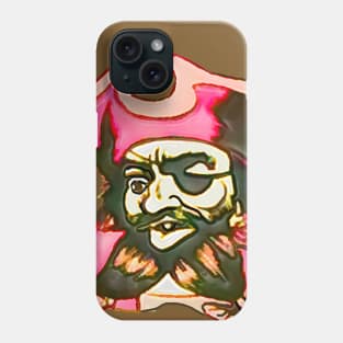 Pink pirate with bow in beard Phone Case