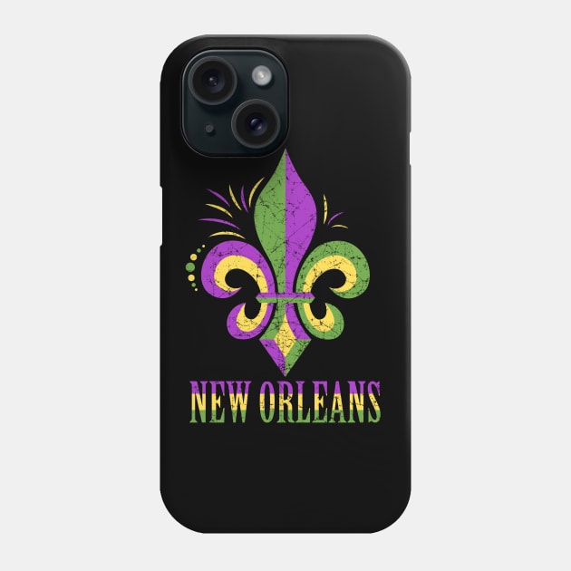 Distressed New Orleans Fleur De Lis long Phone Case by wonderws