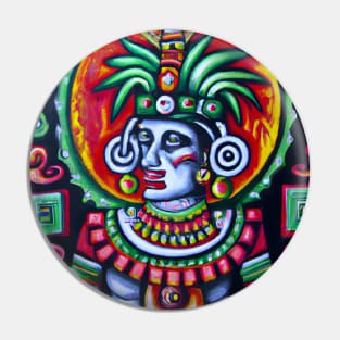 Aztec Warrior Painting Pin