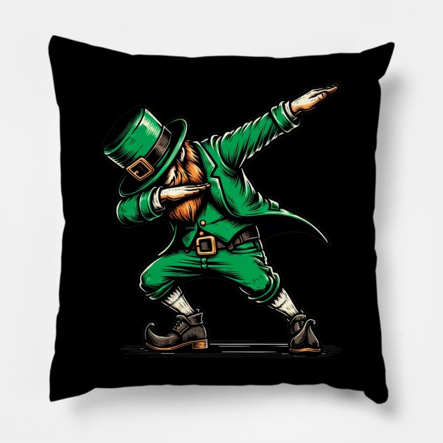 St Patricks Day Dabbing Leprechaun Boys Girls Men Dab Dance Pillow by FromHamburg