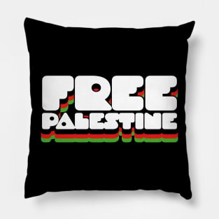 Free Palestine /\/\/ Retro Style Design Pillow