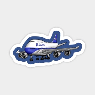 BOAC 747 Jumbo Jet Cartoon Art Magnet