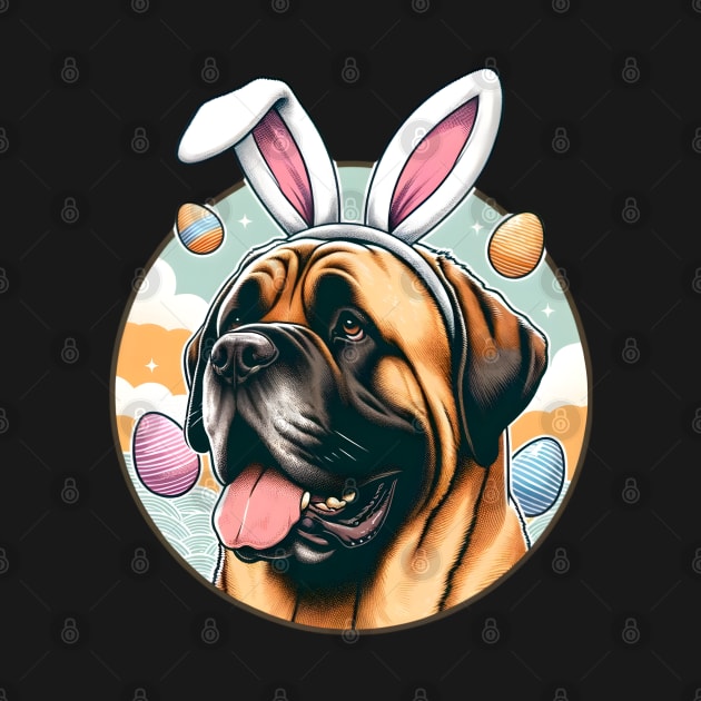 Spanish Mastiff Celebrates Easter with Bunny Ears by ArtRUs