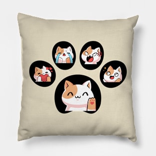 Cats Emoji background black Pillow