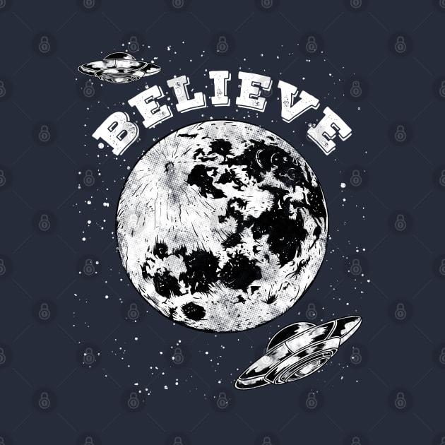 Retro Believe in UFOs by DeesDeesigns