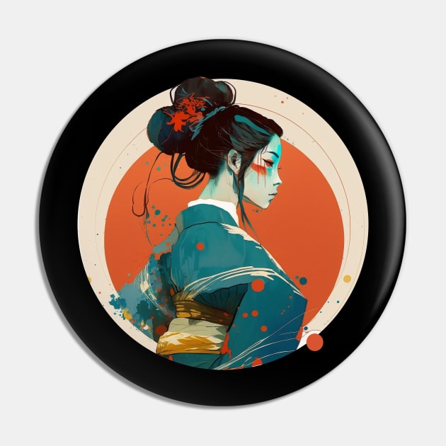 Samurai Girl Pin by n23tees