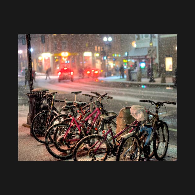 Snowy Bicycles Harvard Square Cambridge MA by WayneOxfordPh