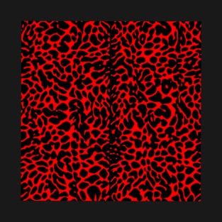 Red and Black Leopard  Pattern T-Shirt