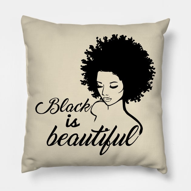 Black Is Beautiful Black Girl Magic Motivational Inspirational T-Shirt Pillow by shewpdaddy