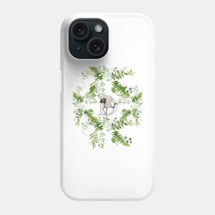 Botanical Monogram D letter with Heron bird detail. Phone Case