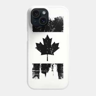 Canadian Flag - Variant - Black - Distressed Phone Case