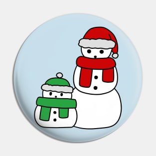 Cute Red and Green Snowmen Pin