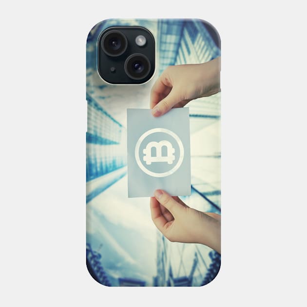 holding bitcoin symbol Phone Case by 1STunningArt