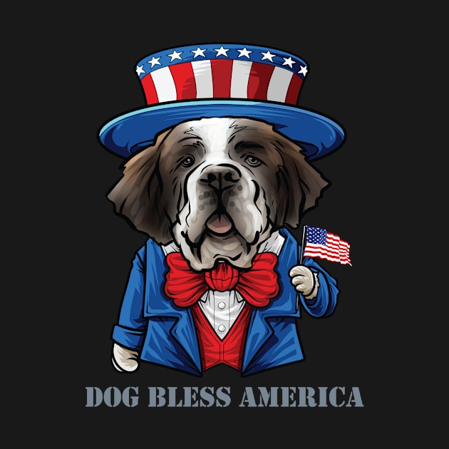 St Bernard Dog Bless America by whyitsme