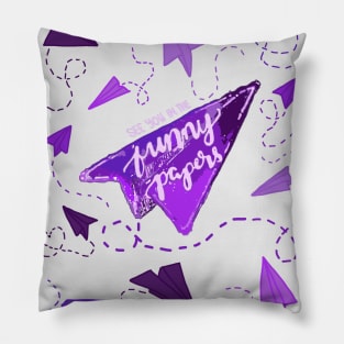 PURPLE PAPER AIRPLANES | SEE YOU IN THE FUNNY PAPERS Pillow