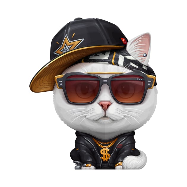 White Cat Hip-Hop Super Star by stonemask