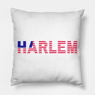 Harlem Texted Based | American Flag Design Pillow