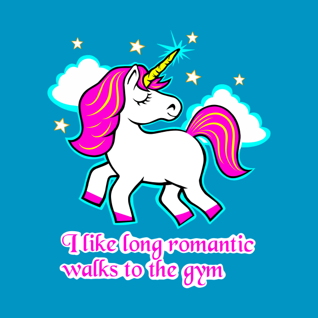 Fitness Unicorn, gym girl, barbell unicorn by TimAddisonArt