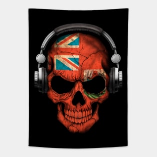 Dark Skull Deejay with Bermuda Flag Tapestry