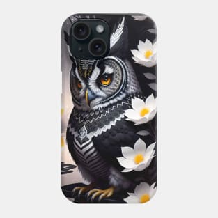 Black Wise Owl Phone Case