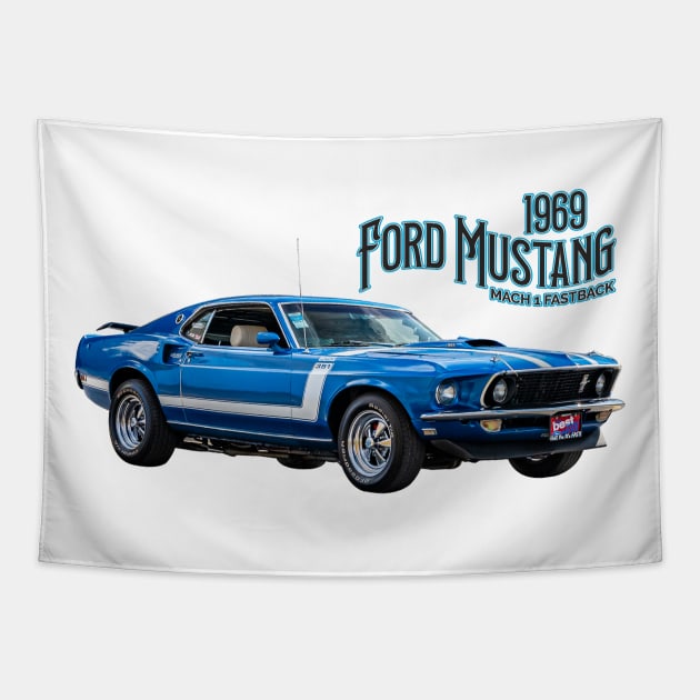 Customized 1969 Ford Mustang Mach 1 Fastback Tapestry by Gestalt Imagery