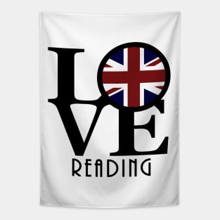 LOVE Reading Union Jack Tapestry