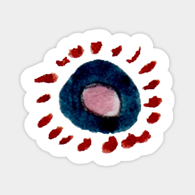 round blue and red - galaxy Magnet by Zamen