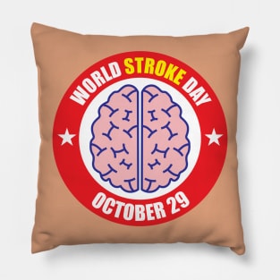 29 october World Stroke Day for stroke awareness Pillow