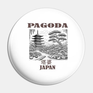 Japanese pagoda garden bonsai trees travel gift Pin