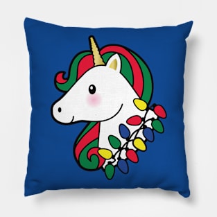 Christmas Unicorn With Lights Pillow