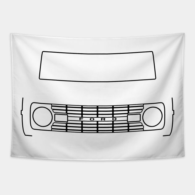 1970 Ford Bronco classic 4x4 truck outline graphic (black) Tapestry by soitwouldseem