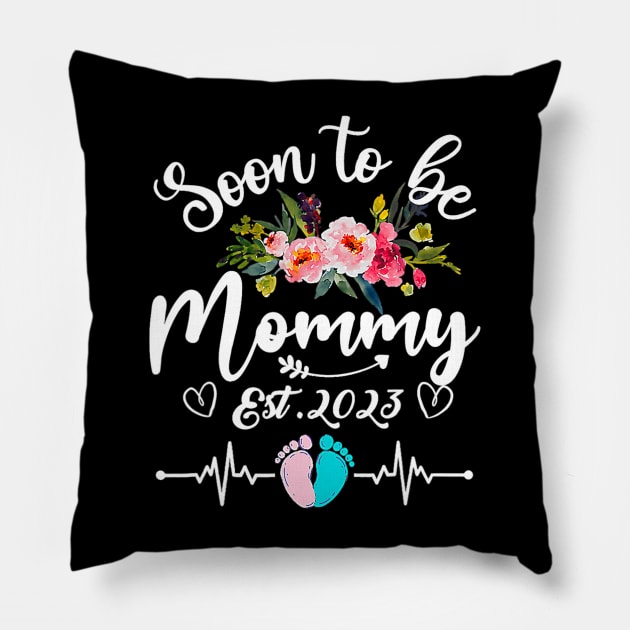 Soon To Be Mommy Est 2023 Pillow by cloutmantahnee